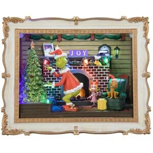 Gemmy Animated Dr. Suess Grinch Christmas Scene "Trim Up The Tree" NIB